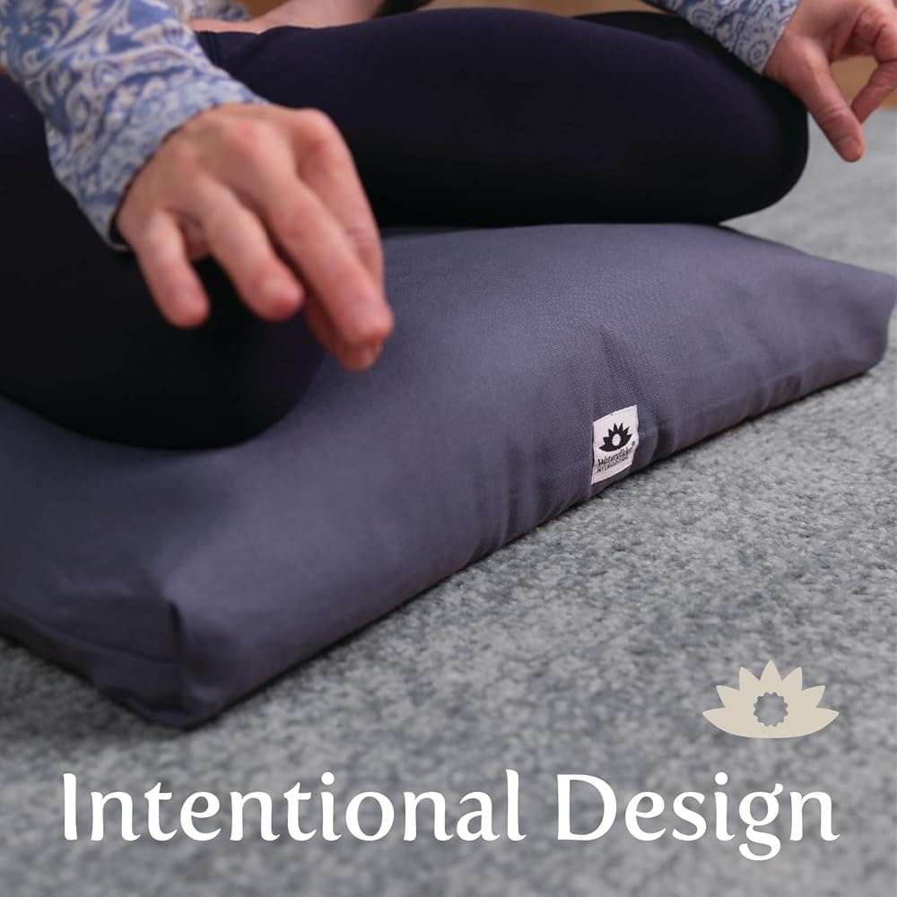 Waterglider International Zabuton, Eclipse line, Buckwheat Filled Meditation Cushion, 23" x 23" - Image 4