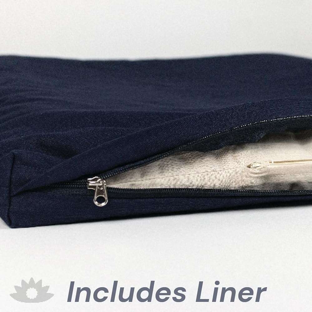 Waterglider International Zabuton, Eclipse line, Buckwheat Filled Meditation Cushion, 23" x 23" - Image 6