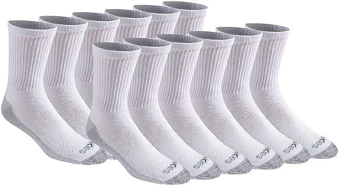 Dickies Men's Dri-Tech Mid-Crew Comfort Length Moisture Control Socks (6, 12 Pairs) - Image 1