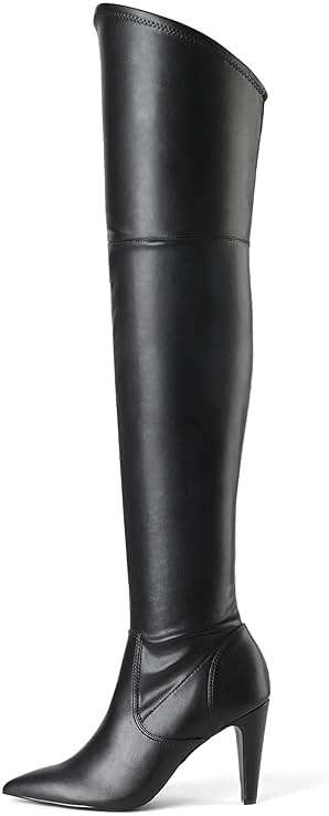 DREAM PAIRS Women's Thigh High Boots Over The Knee Heels Long Sexy Pointed Toe Boots - Image 1