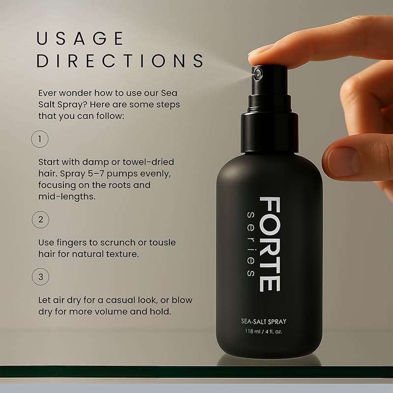 Alex Costa Sea-Salt Spray by Forte Series | Hair Volume for Men | Volumizing & Texturizing for Hair | Beachy Surfer Hair, Volume Hairspray for All Hair Types, (4 oz) - Image 7