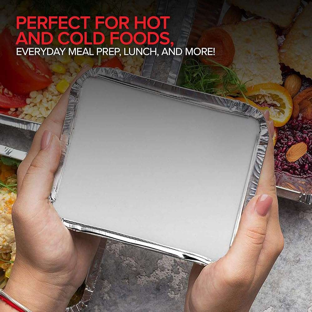 Stock Your Home 1 lb Aluminum Disposable Cookware with Lids (25 Pack) – Foil Pans with Cardboard Lids, Disposable & Recyclable Takeout Trays for Restaurants, Catering & Delis - Image 7