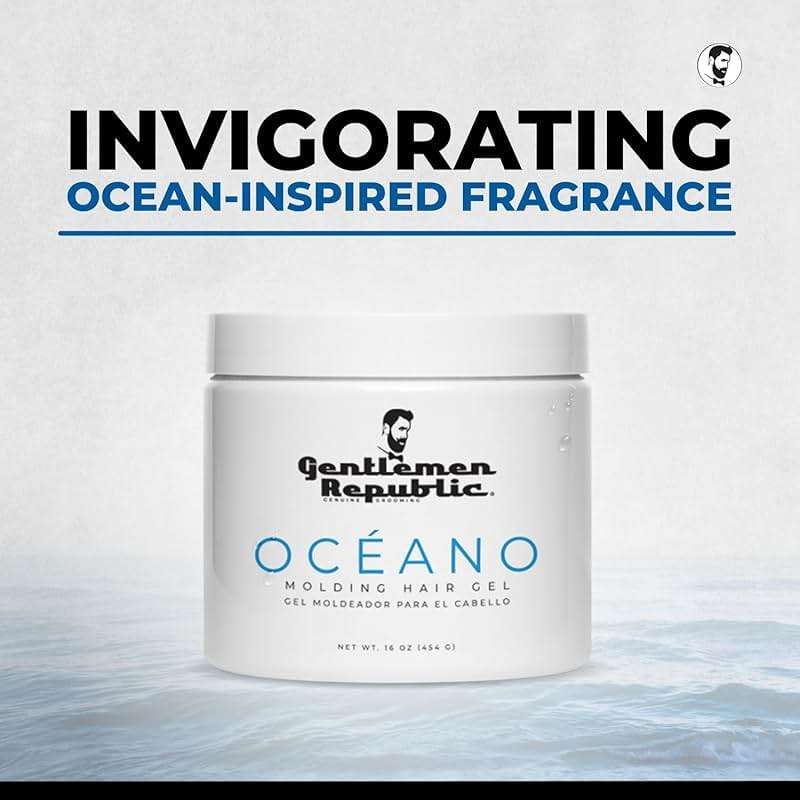Gentlemen Republic Oceano Men's Hair Gel 16oz - Strong Touchable Hold and High Shine Styling Gel for Hair, 100% Alcohol-Free Professional Formula with Fresh Scent, Mens Hair Product Made in USA - Image 5