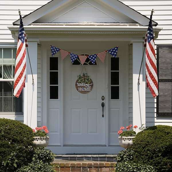 Interchangeable Seasonal Welcome Sign Front Door Decoration, Rustic Round Wood Wreaths Wall Hanging Outdoor, Farmhouse, Porch, for Spring Summer Fall All Seasons Holiday Halloween Christmas. - Image 7