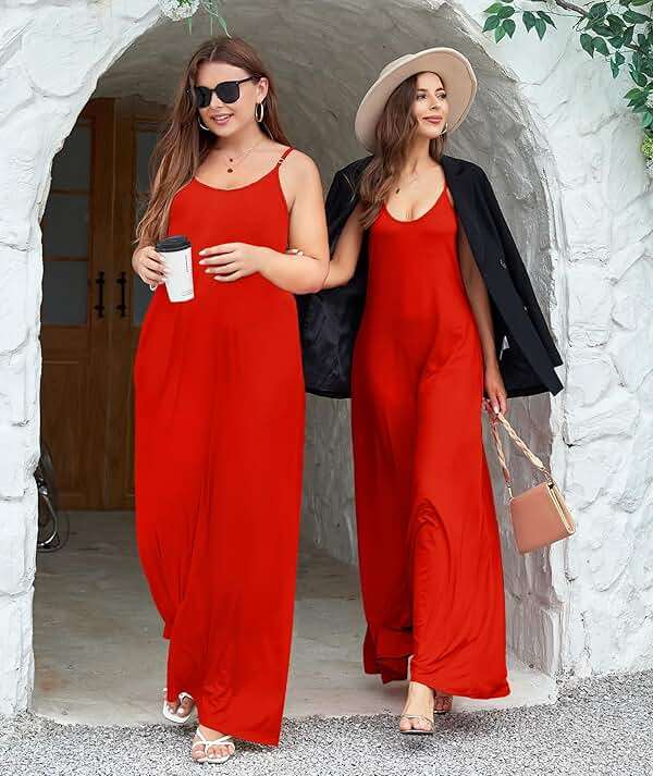 Wolddress Womens Maxi Dress with Pockets 2026 Casual Strap Plus Size Loose Plain Long Office Summer Beach Travel Dresses S-5X - Image 2