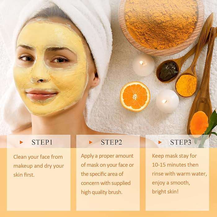 SHVYOG Turmeric Vitamin C Clay Mask with Kaolin Clay for Dull & Blemish-Prone Skin, Deep Cleansing Facial Mask, Face Masks Skincare for Controlling Oil and Refining Pores 5.29 Oz 150g - Image 9