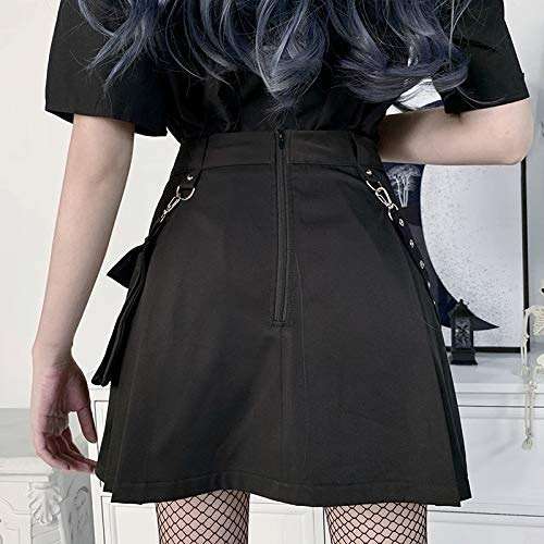 TSMNZMU Womens Punk Cargo Skirts Gothic Grunge Mini Skirts Emo Alt Skirt Mall Goth Harajuku Skirt with Pockets - Image 3