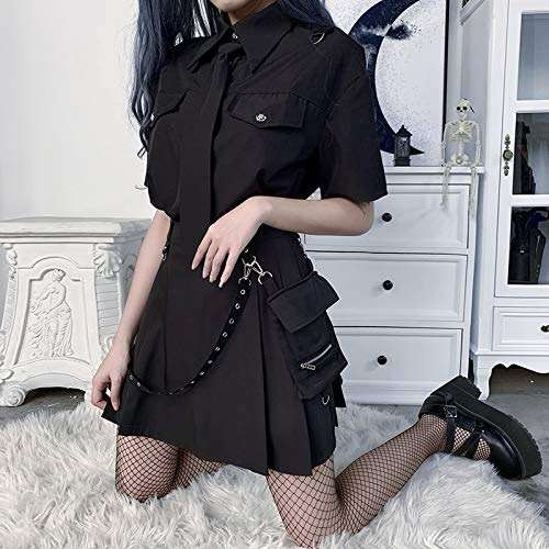 TSMNZMU Womens Punk Cargo Skirts Gothic Grunge Mini Skirts Emo Alt Skirt Mall Goth Harajuku Skirt with Pockets - Image 6
