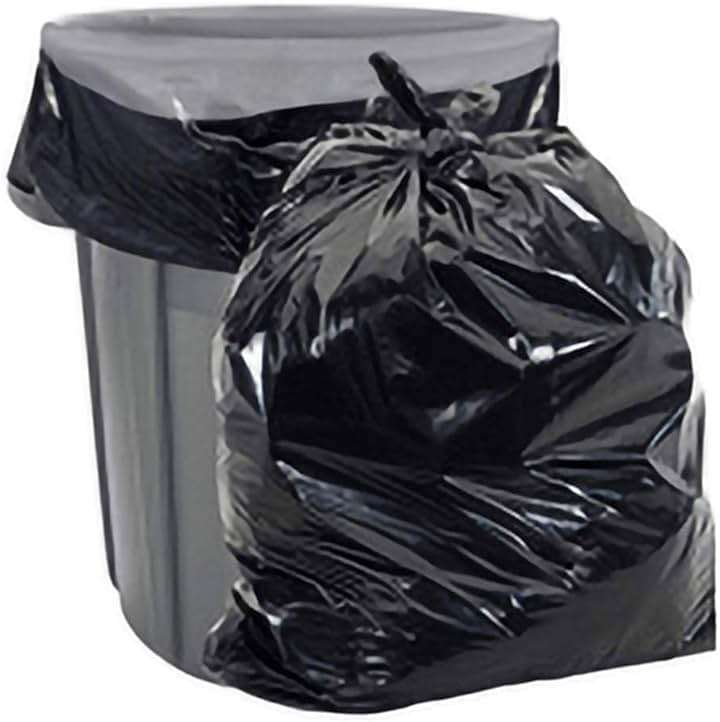 Aluf Plastics 55-60 Gallon Trash Bags - 1.5 MIL (eq) Black Heavy Duty Trash Can Liners - 38" x 58" - Pack of 100 - For Contractor, Industrial, Commercial, & Outdoor - Image 1