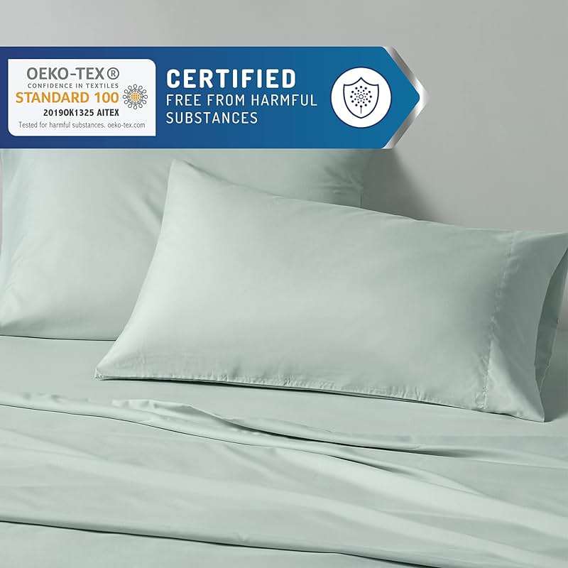 Degrees of Comfort Coolmax® Cooling Bed Sheets Queen Size for Hot Sleepers, Moisture Wicking Sheet Set for Night Sweats, Deep Pocket, Ultra Soft, Cozy for All Seasons, Aqua 4 Pieces - Image 5