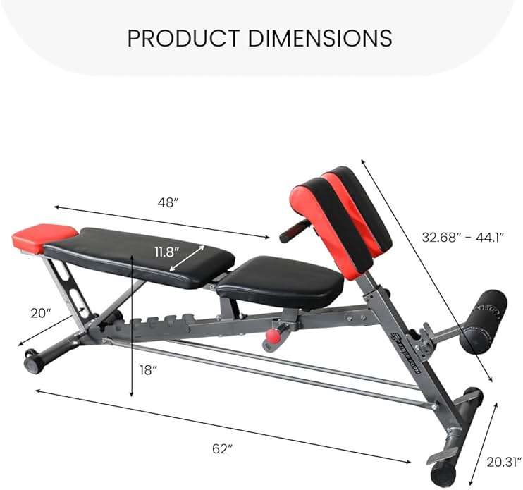 Finer Form Multi-Functional FID Weight Bench for Full All-in-One Body Workout – Hyper Back Extension, Roman Chair, Adjustable Ab Sit up Bench, Incline Decline Bench, Flat Bench - Image 5