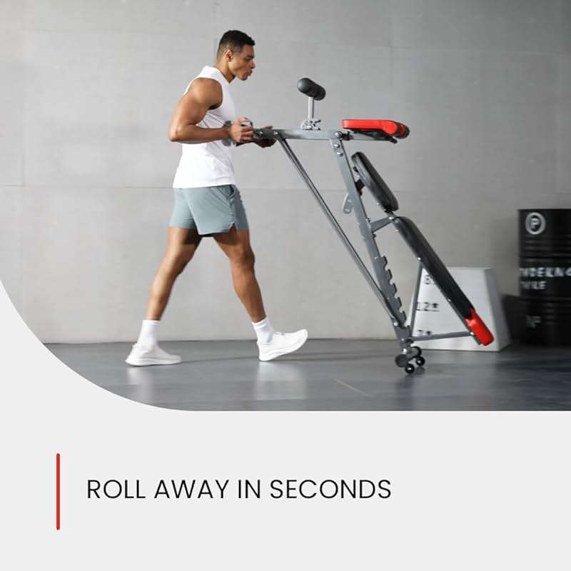 Finer Form Multi-Functional FID Weight Bench for Full All-in-One Body Workout – Hyper Back Extension, Roman Chair, Adjustable Ab Sit up Bench, Incline Decline Bench, Flat Bench - Image 7