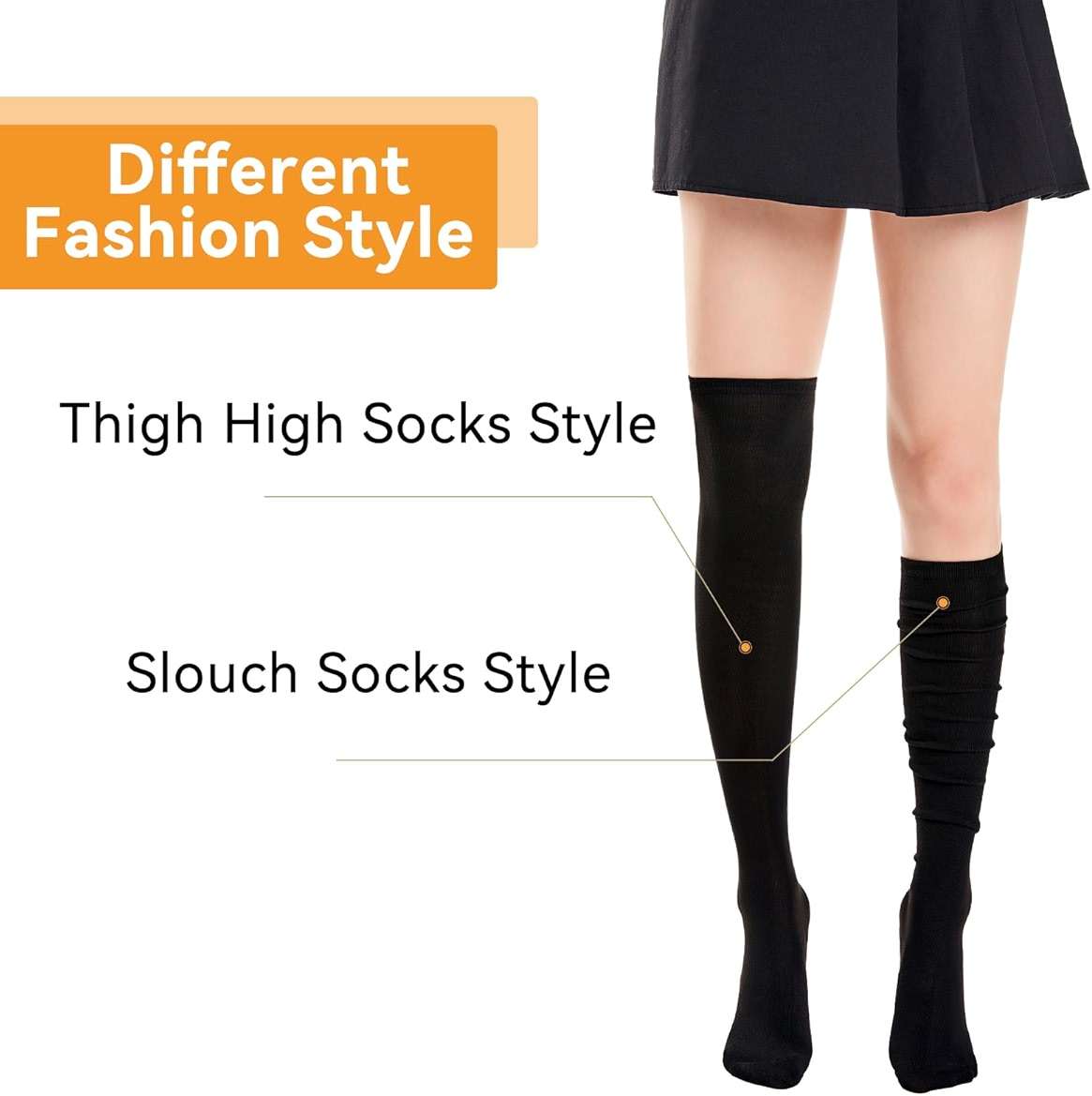 Ammiko Womens Thigh High Socks Cotton Striped Over the Knee Socks Long Knee High Socks Casual High Stockings for Women - Image 4