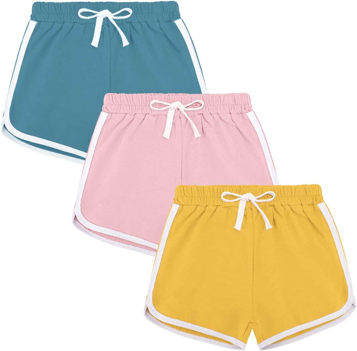 BOOPH 3Pc Girls Athletic Shorts Active Running Dolphin Shorts - Image 1