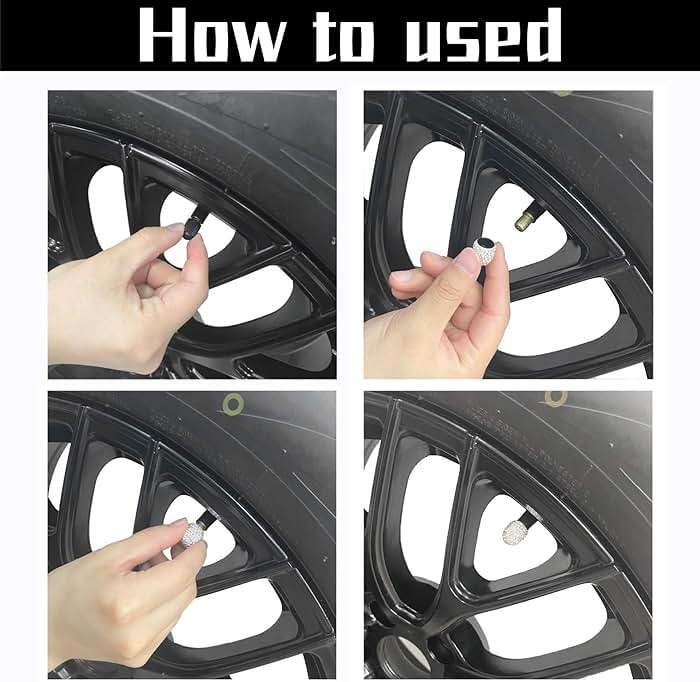 JUSTTOP 4 Pack Handmade Crystal Rhinestone Tire Valve Stem Caps, Wheel Tire Valve, Attractive Dustproof Bling Car Accessories, Universal for Cars, Trucks and Motorcycles-White - Image 5