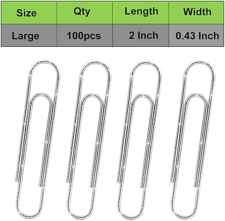 Vinaco Paper Clips Non Skid, 100 Pack Large Paper Clips 2 Inch (50 mm), Durable & Rust Resistant, Jumbo Paperclips. Great for Office, School and Personal Use - Image 2