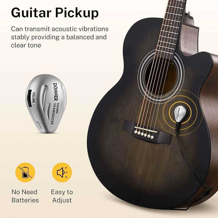 Donner Acoustic Guitar for Beginner Adult 40 Inch Cutaway Acustica Guitarra Bundle Kit with Pickup Online Lesson Bag Tuner Capo Strap Mini Jumbo Travel Teen Right Hand Black Brown DAJ-110CD - Image 5