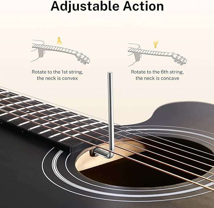 Donner Acoustic Guitar for Beginner Adult 40 Inch Cutaway Acustica Guitarra Bundle Kit with Pickup Online Lesson Bag Tuner Capo Strap Mini Jumbo Travel Teen Right Hand Black Brown DAJ-110CD - Image 6