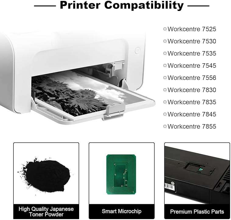 W-Print Remanufactured Toner Cartridge for Xerox Workcentre 7525/7530/7535/7545/7556/7830/7835/7845/7855 Compatible with 006R01513 Black Toner 26000 Pages-1 Pack - Image 2