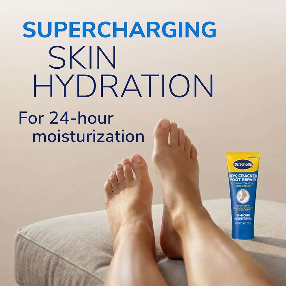 Dr. Scholl's Dry, Cracked Foot Repair Ultra-Hydrating Foot Cream Moisturizer, 3.5 oz, Skin Care Foot Lotion with 25% Urea for Dry Cracked Feet, Heals and Moisturizes for Healthy Feet - Image 4
