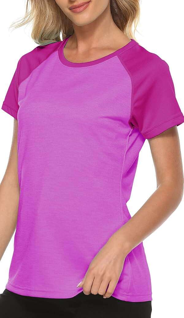 MoFiz Women's Short Sleeve UPF 50+ Sun Protection Sports T-Shirt Quick Dry Running Workout Athletic Tee Top - Image 4