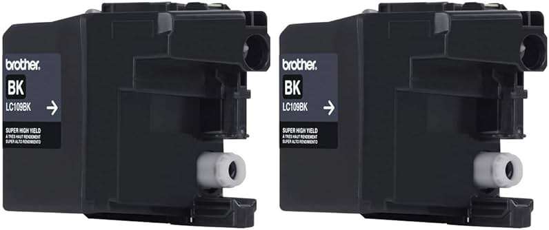 Brother Genuine Ultra High Yield Black Ink Cartridge 2-Pack, LC109BK, Replacement Black Ink, Page Yield Up to 2,400 Pages Each, LC109 - Image 1
