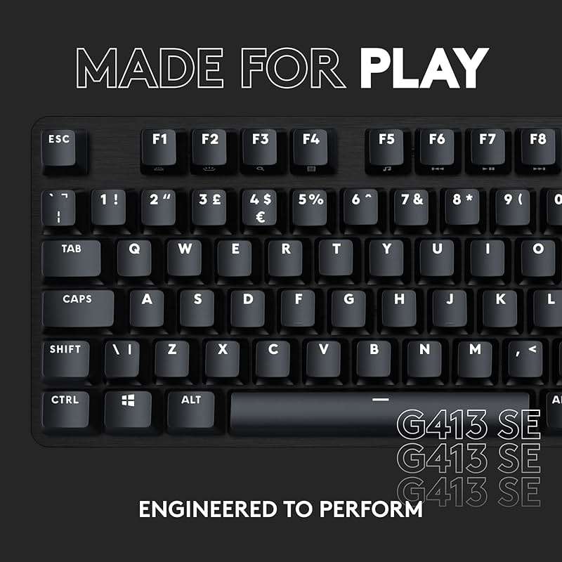 Logitech G413 SE Full-Size Mechanical Gaming Keyboard - Backlit Keyboard with Tactile Mechanical Switches, Anti-Ghosting, Compatible with Windows, macOS - Black Aluminum - Image 10