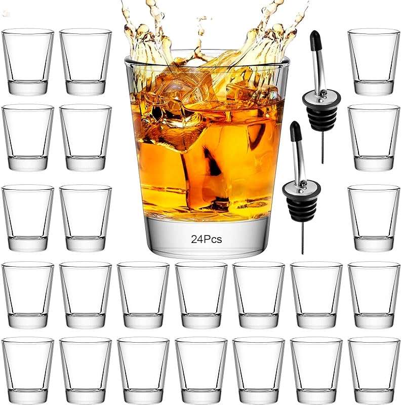 INFTYLE Shot Glasses Set of 24 Clear 1.7 oz/ 50 ml Shot Glass with Heavy Base Shot Glasses Bulk for Whiskey, Tequila, Vodka, Liqueur, Bars - Image 1