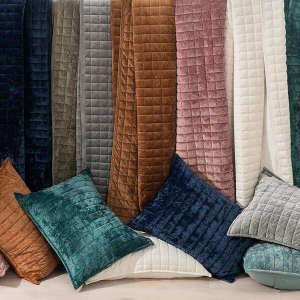RECYCO Luxury Velvet Quilt Set Full Queen Size, Lightweight Velvet Comforter Set, Oversized Bedspread Coverlet Quilted Bedding Set, with 2 Matching Pillow Shams, for All Season, Cream White - Image 6
