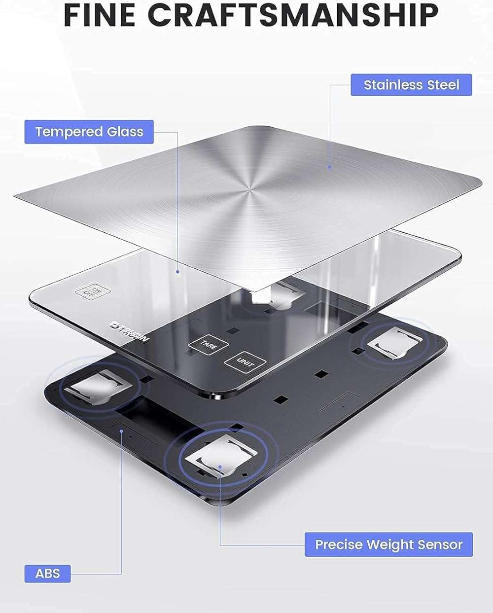 33lb Food Scale, NASA-Grade Digital Kitchen Scale, Precisely Measures Grams and Ounces for Baking and Cooking, Waterproof Tempered Glass & Stainless Steel Platform - Image 3
