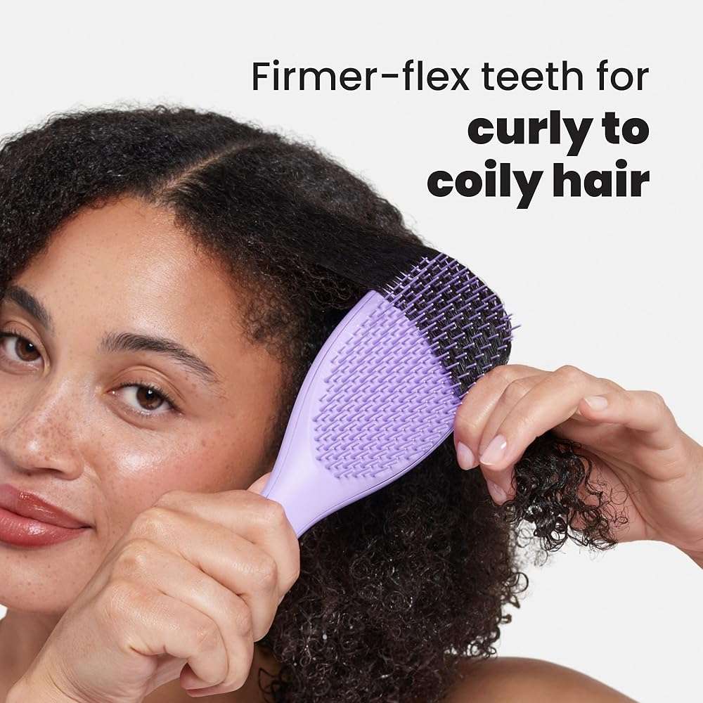 Tangle Teezer Ultimate Detangler Curly Hair Brush, Dry & Wet Hairbrush, Reduces Frizz & Breakage, for 3C to 4C Curly Hair Types, Purple Passion - Image 6