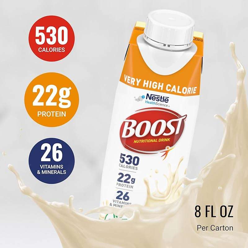 Boost Very High Calorie Very Vanilla Nutritional Drink – 22g Protein, 530 Nutrient Rich Calories, 8 Fl Oz (Pack of 24) - Image 4