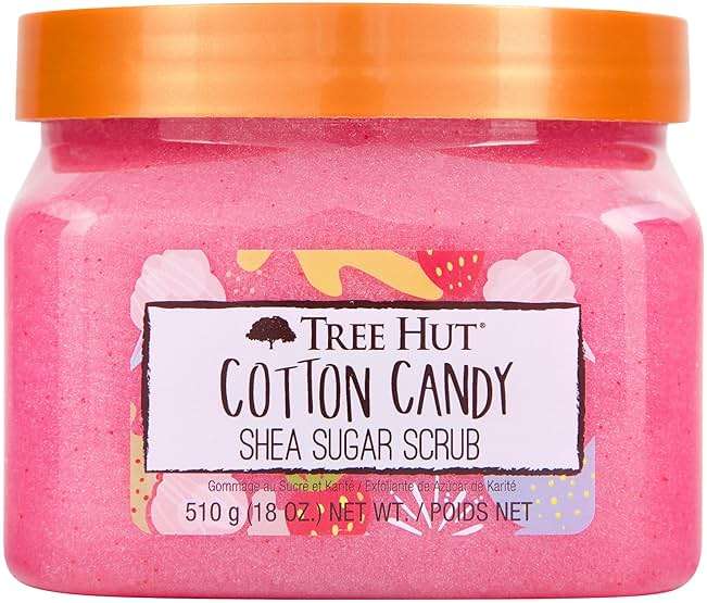 Tree Hut Cotton Candy Body Scrub, Exfoliating & Hydrating Sugar Scrub with Shea Butter & Essential Oils, Smooth Skin, Body Exfoliator For All Skin Types, Self Care Gifts for Women, Vegan, 18 Oz - Image 1