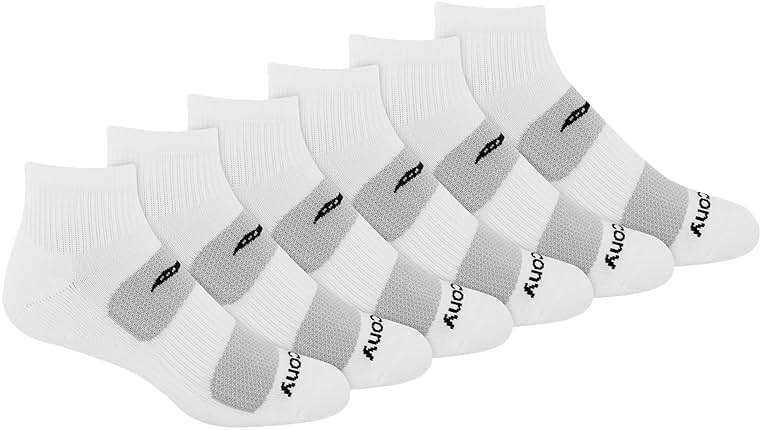 Saucony Men's Rundry Mesh Ventilating Comfort Fit Performance Quarter Socks (6, 12 Pairs) - Image 1