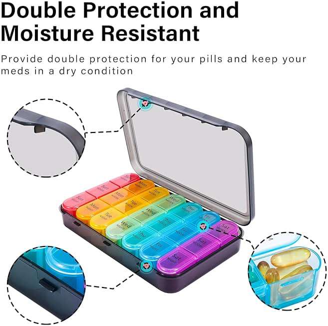 Daviky Pill Organizer 3 Times a Day, Daily Pill Box 7 Day, Weekly Cases Medicine Organizers to Hold Vitamins and Medication - Image 6