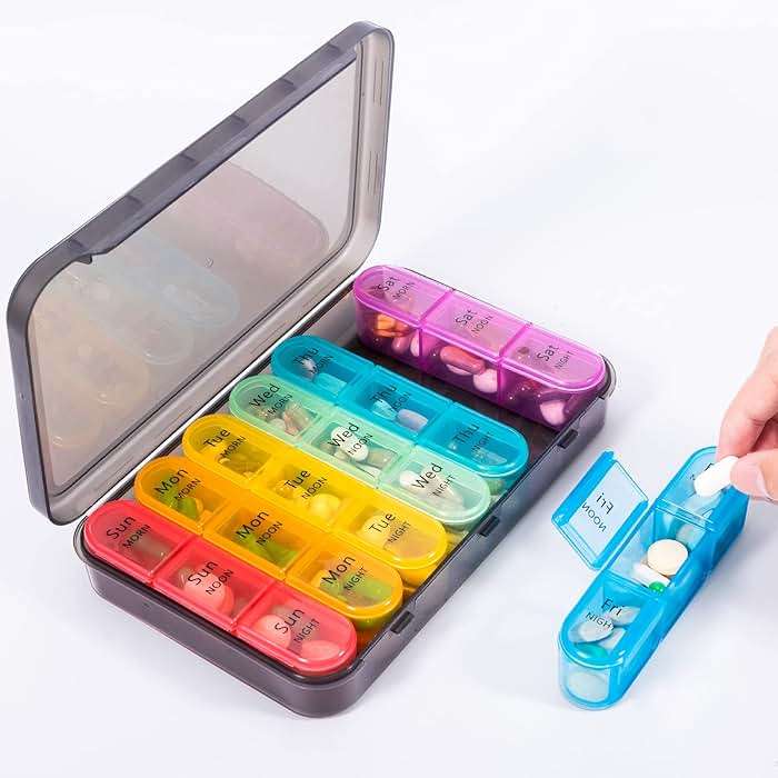 Daviky Pill Organizer 3 Times a Day, Daily Pill Box 7 Day, Weekly Cases Medicine Organizers to Hold Vitamins and Medication - Image 7
