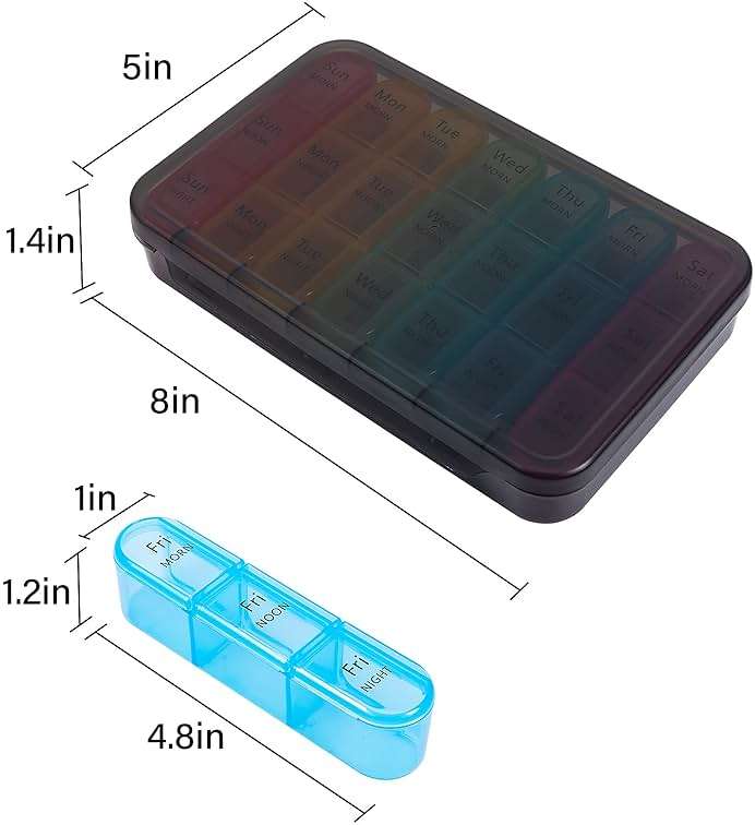Daviky Pill Organizer 3 Times a Day, Daily Pill Box 7 Day, Weekly Cases Medicine Organizers to Hold Vitamins and Medication - Image 8