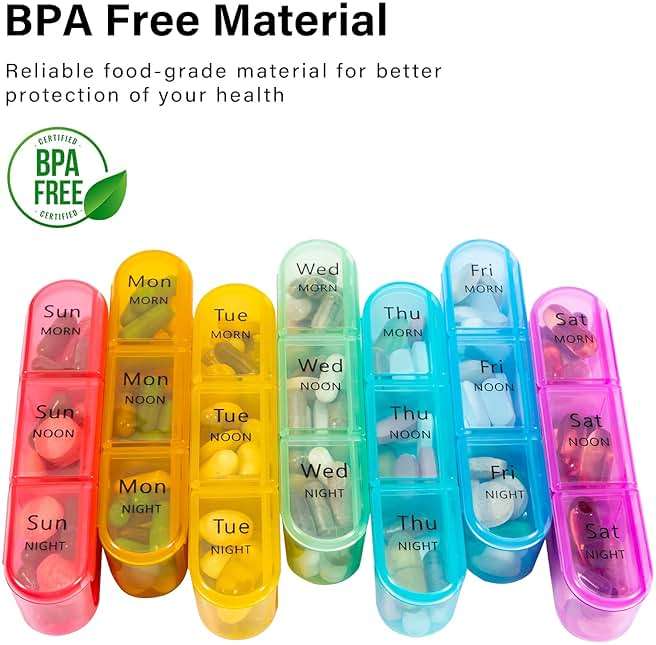 Daviky Pill Organizer 3 Times a Day, Daily Pill Box 7 Day, Weekly Cases Medicine Organizers to Hold Vitamins and Medication - Image 9