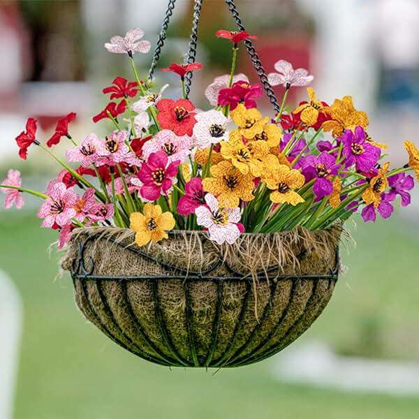 MACTING Artificial Flowers for Outdoors 6 Bundles Fake Flowers UV Resistant Faux Plastic Plants No Fade for Planters Window Box Patio Porch Garden Yard Indoor Outside Summer Decorations(Mix Color-1) - Image 7