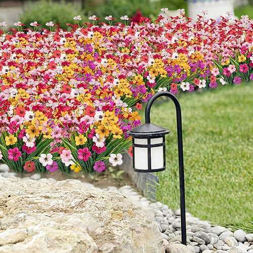 MACTING Artificial Flowers for Outdoors 6 Bundles Fake Flowers UV Resistant Faux Plastic Plants No Fade for Planters Window Box Patio Porch Garden Yard Indoor Outside Summer Decorations(Mix Color-1) - Image 8