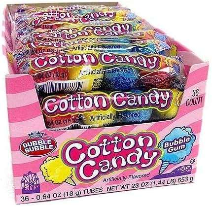 Dubble Bubble Cotton Candy Bubble Gum 4 Pieces Per Sleeve - 36 Count - Image 3
