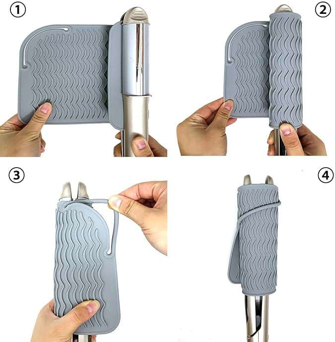 Large Heat Resistant Mat for Curling Irons, Hair Straightener, Flat Irons and Hair Styling Tools 11" x 7.5", Grey - Image 4