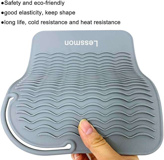 Large Heat Resistant Mat for Curling Irons, Hair Straightener, Flat Irons and Hair Styling Tools 11" x 7.5", Grey - Image 6
