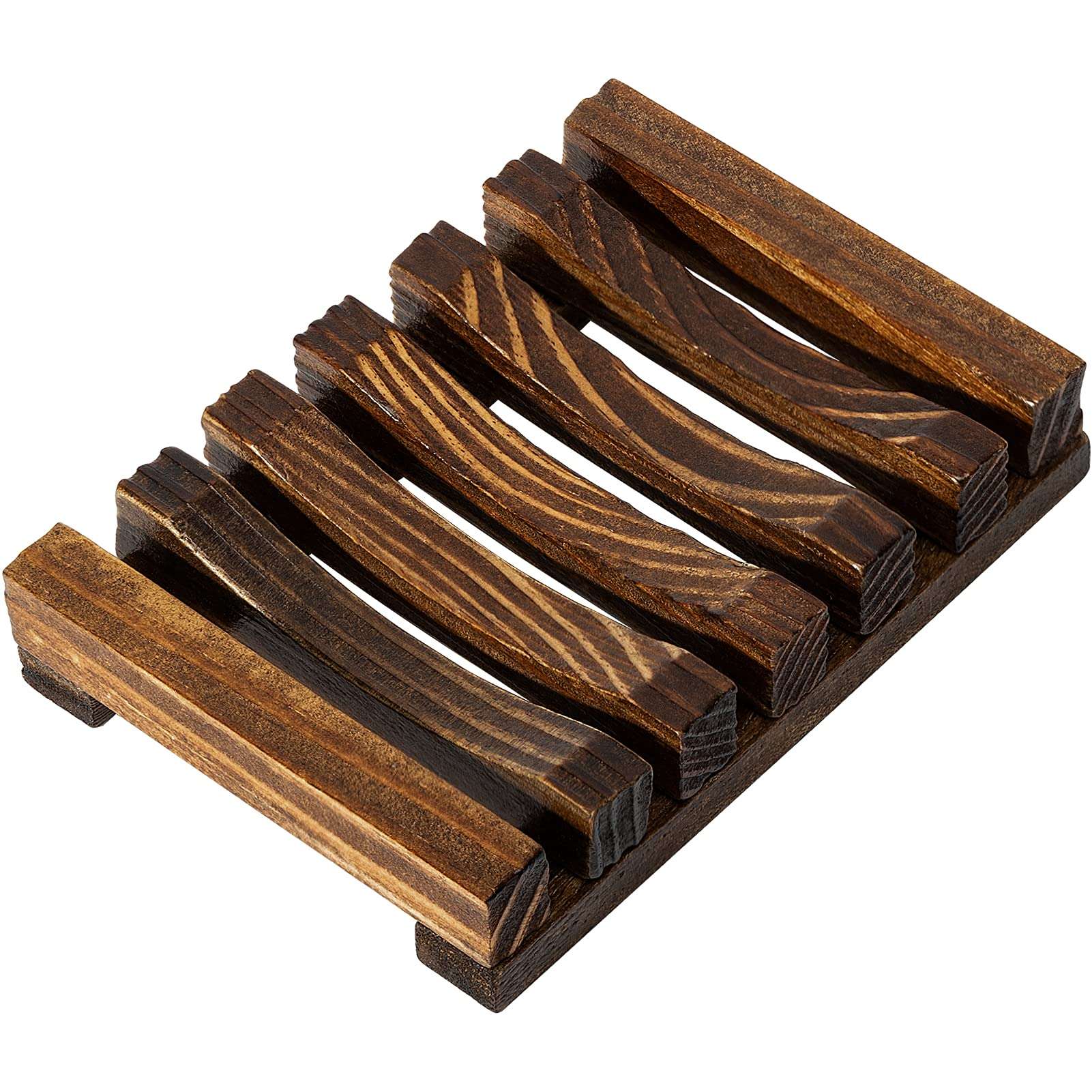 Urbanstrive Natural Wooden Soap Dish Soap Saver Holder Soap Tray for Bathroom, Biodegradable, Zero Waste, Plastic Free, Charcoal Color - Image 1