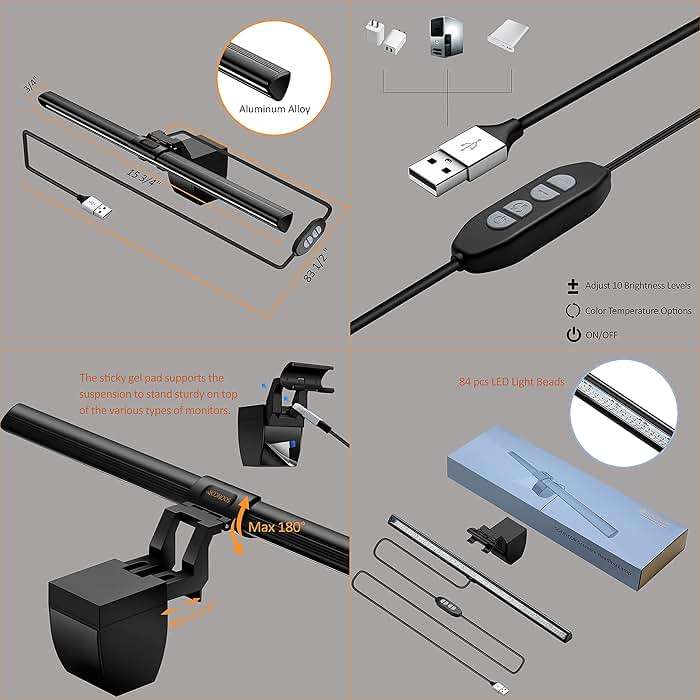 SOONCOR Computer Monitor Light Screen Light Bar e-Reading LED Task Lamp, 3 Color Modes, USB Powered,No Screen Glare, Dimmable Desktop Monitor Lamp for Desk/Office/Home - Image 6