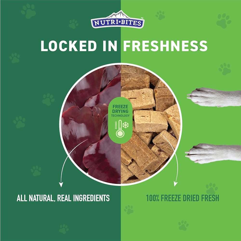 Nutri Bites Freeze Dried Beef Liver Dog & Cat Treats, Single Ingredient High Protein Pet Treats, 17.6 oz - Image 3