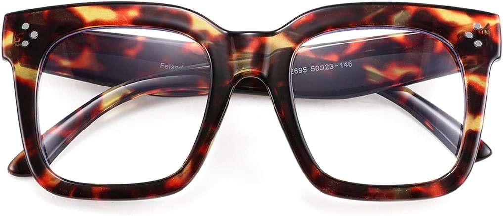 FEISEDY Blue Light Blocking Reading Glasses Oversized Readers Designer Luxury Square Eyewear Frame B2695FR - Image 1