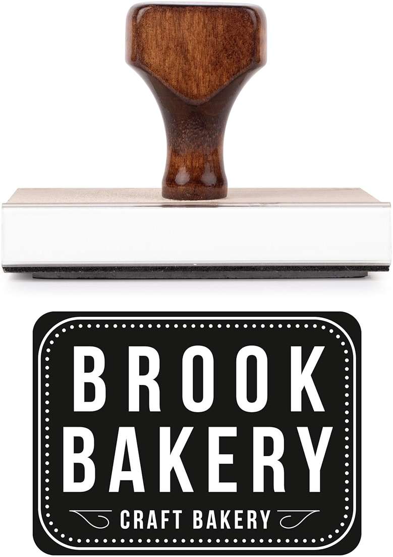Personalized Rubber Hand Stamp, Wood Handle with Custom Logo | Multiple Size Options Available | Upload Your Own Logo (3"x4") - Image 3