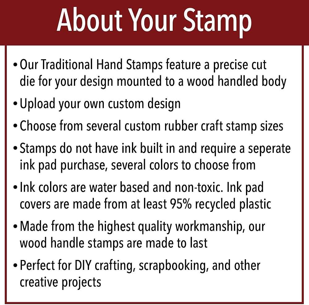 Personalized Rubber Hand Stamp, Wood Handle with Custom Logo | Multiple Size Options Available | Upload Your Own Logo (3"x4") - Image 5