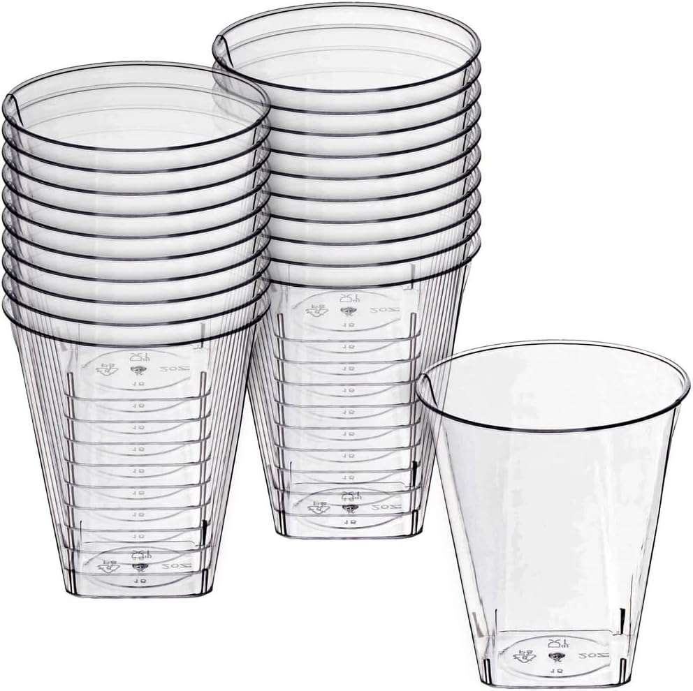 Clear Square Bottom Plastic Shot Cups (2 oz.) - Pack of 20 - Elegant & Transparent - Perfect for Parties, Gatherings & Everyday Use - Image 1